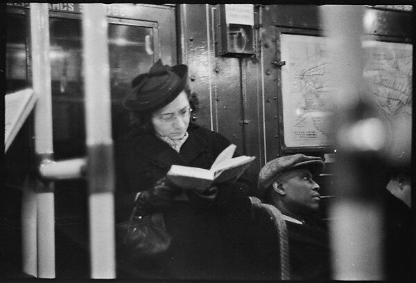 [Five 35mm Film Frames: Subway Passengers, New York City: Man in Cap Reading Newspaper, Standee Reading Book, Seated Man], Walker Evans (American, St. Louis, Missouri 1903–1975 New Haven, Connecticut), Film negative