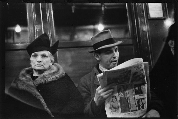 [Five 35mm Film Frames: Subway Passengers, New York City: Elderly Women, Man Reading Newspaper, Man in Bowler Hat], Walker Evans (American, St. Louis, Missouri 1903–1975 New Haven, Connecticut), Film negative
