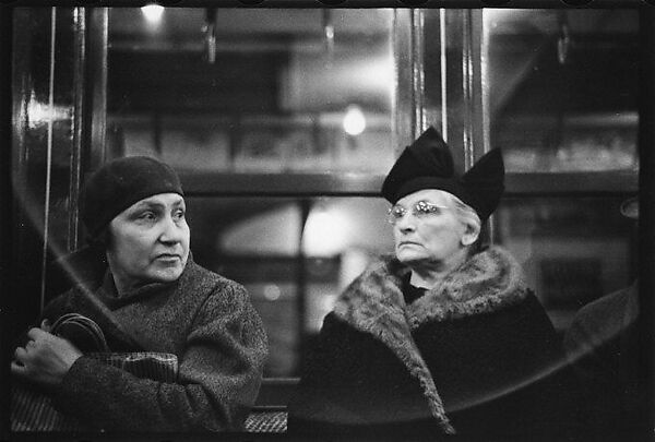 [Five 35mm Film Frames: Subway Passengers, New York City: Elderly Women, Man Reading Newspaper, Man in Bowler Hat], Walker Evans (American, St. Louis, Missouri 1903–1975 New Haven, Connecticut), Film negative