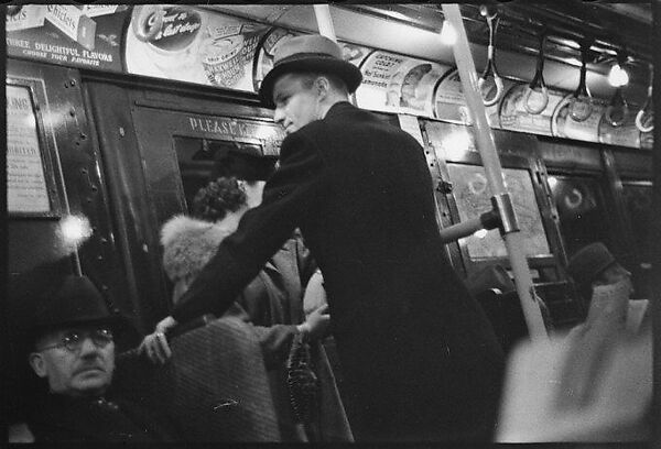 [Four 35mm Film Frames: Subway Passengers, New York City: Man in Bowler Hat, Man Reading Newspaper, Elderly Woman, Male Standee], Walker Evans (American, St. Louis, Missouri 1903–1975 New Haven, Connecticut), Film negative