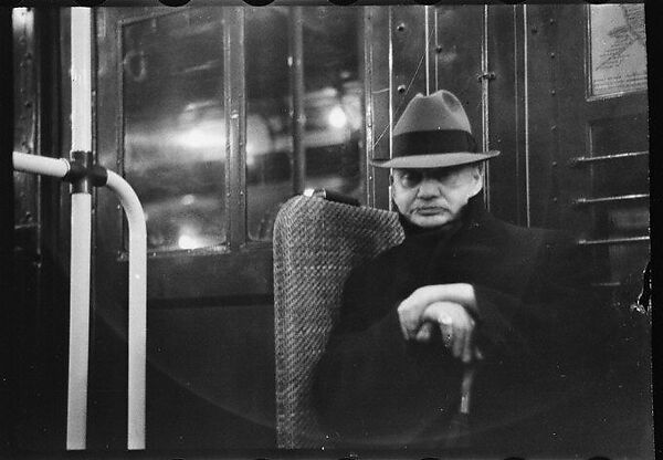 [Five 35mm Film Frames: Subway Passengers, New York City: Woman in Fur Collar Reading Newspaper, Two Young Women, Man Leaning on Cane], Walker Evans (American, St. Louis, Missouri 1903–1975 New Haven, Connecticut), Film negative