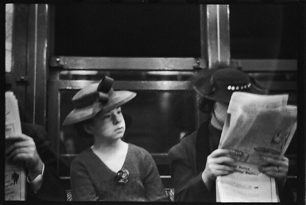 [Four 35mm Film Frames: Subway Passengers, New York City: Girl in Bonnet, Woman Reading Newspaper], Walker Evans (American, St. Louis, Missouri 1903–1975 New Haven, Connecticut), Film negative