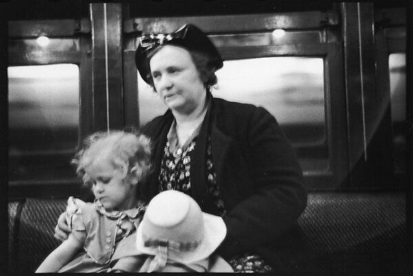 [Five 35mm Film Frames: Subway Passengers, New York City: Elderly Woman, Mother and Daughter], Walker Evans (American, St. Louis, Missouri 1903–1975 New Haven, Connecticut), Film negative