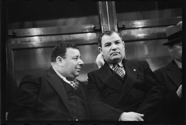 [Five 35mm Film Frames: Subway Passengers, New York City: Two Men in Suits], Walker Evans (American, St. Louis, Missouri 1903–1975 New Haven, Connecticut), Film negative