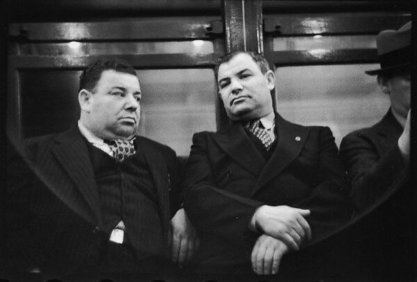[Five 35mm Film Frames: Subway Passengers, New York City: Two Men in Suits], Walker Evans (American, St. Louis, Missouri 1903–1975 New Haven, Connecticut), Film negative