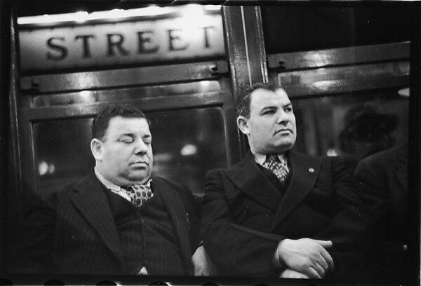 [Five 35mm Film Frames: Subway Passengers, New York City: Two Men in Suits], Walker Evans (American, St. Louis, Missouri 1903–1975 New Haven, Connecticut), Film negative
