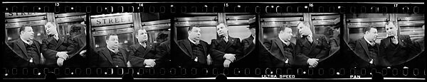 [Five 35mm Film Frames: Subway Passengers, New York City: Two Men in Suits], Walker Evans (American, St. Louis, Missouri 1903–1975 New Haven, Connecticut), Film negative
