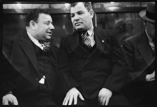 [Five 35mm Film Frames: Subway Passengers, New York City: Two Men in Suits], Walker Evans (American, St. Louis, Missouri 1903–1975 New Haven, Connecticut), Film negative 