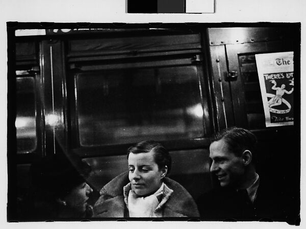 [Five 35mm Film Frames: Subway Passengers, New York City: Three Women Beneath "Lex Ave Local" Sign, Two Women Beneath "City Hall" Sign, Two Women Beneath "Pelham Bay Park" Sign, Two Women in Conversation Beneath "Pelham Bay Park" Sign, Two Women in Conversation Beneath "Lex Ave Local" Sign], Walker Evans (American, St. Louis, Missouri 1903–1975 New Haven, Connecticut), Film negative