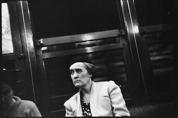 [Five 35mm Film Frames: Subway Passengers, New York City: Man in Cap Next to Older Woman, Women, Man in Suit, Woman Reading Newspaper], Walker Evans (American, St. Louis, Missouri 1903–1975 New Haven, Connecticut), Film negative