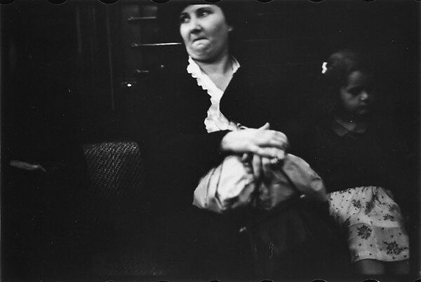 [Five 35mm Film Frames: Subway Passengers, New York City: Two Women, One Reading Newspaper, Women with Children], Walker Evans (American, St. Louis, Missouri 1903–1975 New Haven, Connecticut), Film negative