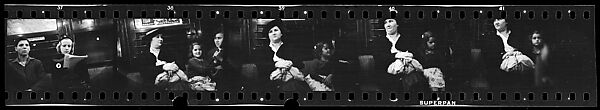 [Five 35mm Film Frames: Subway Passengers, New York City: Two Women, One Reading Newspaper, Women with Children], Walker Evans (American, St. Louis, Missouri 1903–1975 New Haven, Connecticut), Film negative