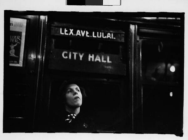 [Five 35mm Film Frames: Subway Passengers, New York City: Two Men Reading Newspapers, Mother and Son, Woman in Front of Transit Authority Poster], Walker Evans (American, St. Louis, Missouri 1903–1975 New Haven, Connecticut), Film negative