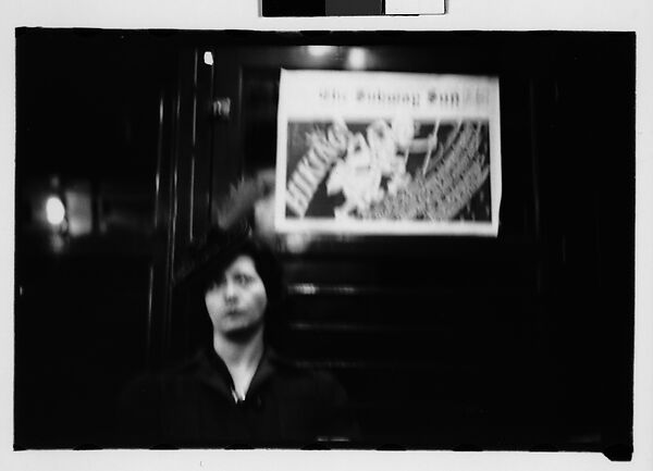 [Four 35mm Film Frames: Subway Passengers, New York City: Woman in Front of Transit Authority Poster, Man Reading Newspaper], Walker Evans (American, St. Louis, Missouri 1903–1975 New Haven, Connecticut), Film negative 
