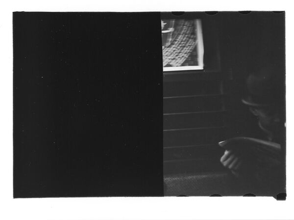 [Four 35mm Film Frames: Subway Passengers, New York City: Woman in Front of Transit Authority Poster, Man Reading Newspaper], Walker Evans (American, St. Louis, Missouri 1903–1975 New Haven, Connecticut), Film negative