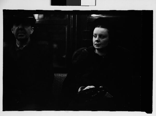 [Five 35mm Film Frames: Subway Passengers, New York City: Man in Cap Reading Newspaper, Subway Car Interior], Walker Evans (American, St. Louis, Missouri 1903–1975 New Haven, Connecticut), Film negative