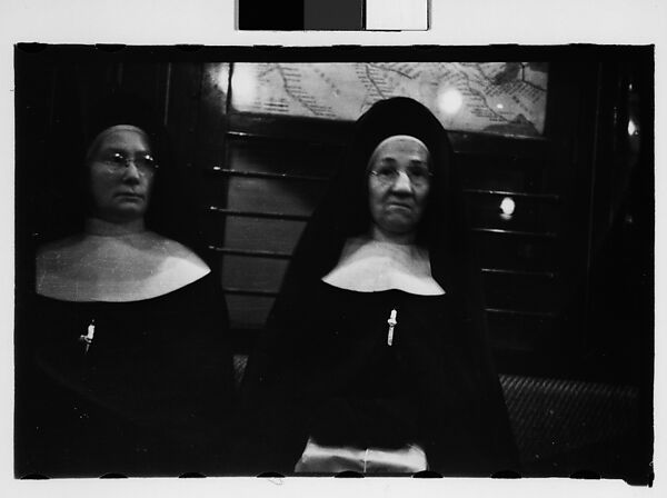 [Five 35mm Film Frames: Subway Passengers, New York City: Man in Cap Reading Newspaper, Subway Car Interior], Walker Evans (American, St. Louis, Missouri 1903–1975 New Haven, Connecticut), Film negative