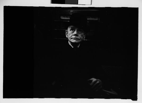 [Five 35mm Film Frames: Subway Passengers, New York City: Man in Bowler Hat], Walker Evans (American, St. Louis, Missouri 1903–1975 New Haven, Connecticut), Film negative 