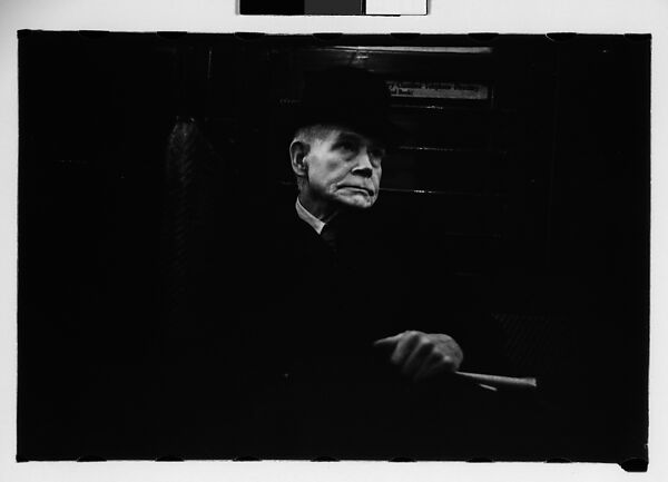 [Five 35mm Film Frames: Subway Passengers, New York City: Man in Bowler Hat], Walker Evans (American, St. Louis, Missouri 1903–1975 New Haven, Connecticut), Film negative