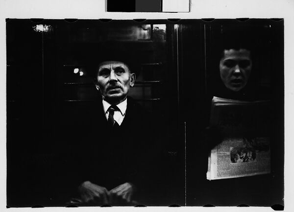 [Five 35mm Film Frames: Subway Passengers, New York City: Man in Hat Reading Newspaper, Man in Hat, Woman], Walker Evans (American, St. Louis, Missouri 1903–1975 New Haven, Connecticut), Film negative