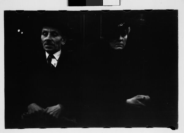 [Five 35mm Film Frames: Subway Passengers, New York City: Man in Hat Reading Newspaper, Man in Hat, Woman], Walker Evans (American, St. Louis, Missouri 1903–1975 New Haven, Connecticut), Film negative