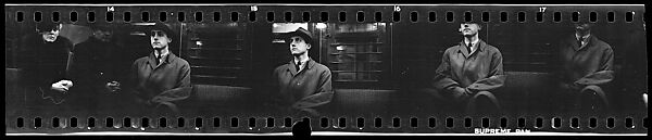 [Five 35mm Film Frames: Subway Passengers, New York City: Woman, Man in Hat and Overcoat], Walker Evans (American, St. Louis, Missouri 1903–1975 New Haven, Connecticut), Film negative