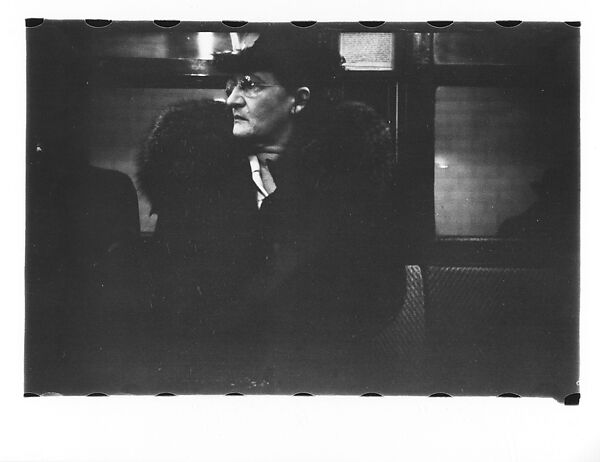 [Five 35mm Film Frames: Subway Passengers, New York City: Two Men, Older Woman], Walker Evans (American, St. Louis, Missouri 1903–1975 New Haven, Connecticut), Film negative