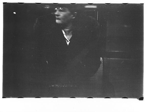[Five 35mm Film Frames: Subway Passengers, New York City: Two Men, Older Woman], Walker Evans (American, St. Louis, Missouri 1903–1975 New Haven, Connecticut), Film negative
