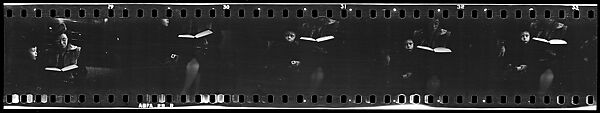 [Five 35mm Film Frames: Subway Passengers, New York City: Mother and Son with Book], Walker Evans (American, St. Louis, Missouri 1903–1975 New Haven, Connecticut), Film negative