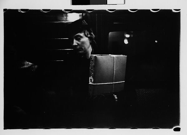 [Four 35mm Film Frames: Subway Passengers, New York City: Man with Newspaper, Woman Holding Package], Walker Evans (American, St. Louis, Missouri 1903–1975 New Haven, Connecticut), Film negative