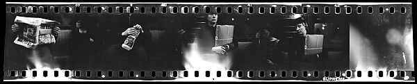 [Four 35mm Film Frames: Subway Passengers, New York City: Man with Newspaper, Woman Holding Package], Walker Evans (American, St. Louis, Missouri 1903–1975 New Haven, Connecticut), Film negative