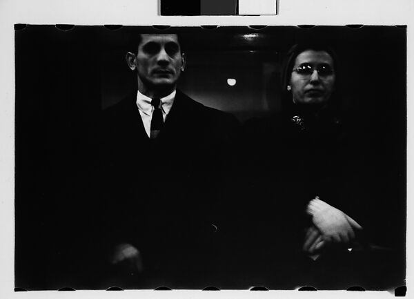[Five 35mm Film Frames: Subway Passengers, New York City: Young Man and Man Wearing Hat in Car Corner], Walker Evans (American, St. Louis, Missouri 1903–1975 New Haven, Connecticut), Film negative