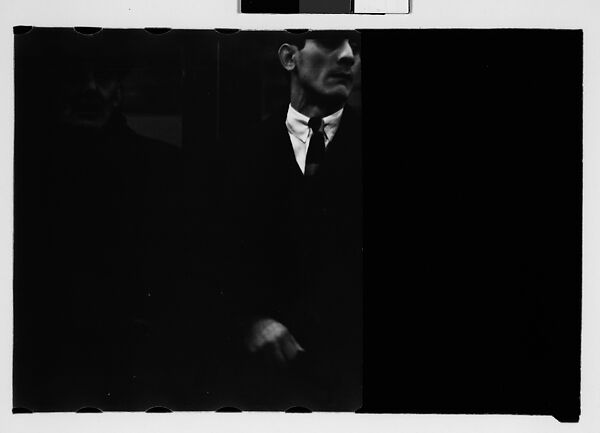[Five 35mm Film Frames: Subway Passengers, New York City: Young Man and Man Wearing Hat in Car Corner], Walker Evans (American, St. Louis, Missouri 1903–1975 New Haven, Connecticut), Film negative