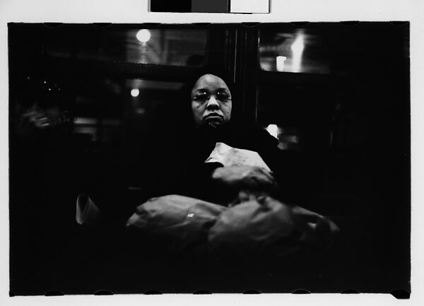 [Five 35mm Film Frames: Subway Passengers, New York City: Men, Woman with Packages, Man in Cap], Walker Evans (American, St. Louis, Missouri 1903–1975 New Haven, Connecticut), Film negative