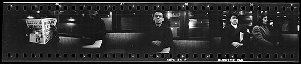 [Five 35mm Film Frames: Subway Passengers, New York City], Walker Evans (American, St. Louis, Missouri 1903–1975 New Haven, Connecticut), Film negative