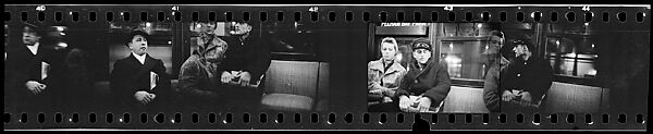 [Five 35mm Film Frames: Double Exposure of Subway Passengers, New York City], Walker Evans (American, St. Louis, Missouri 1903–1975 New Haven, Connecticut), Film negative