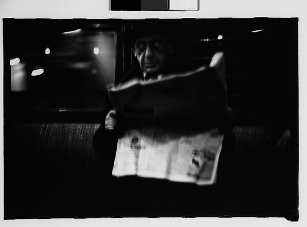 [Five 35mm Film Frames: Subway Passengers, New York City: Woman, Man Reading Newspaper, Man in Suit], Walker Evans (American, St. Louis, Missouri 1903–1975 New Haven, Connecticut), Film negative