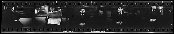 [Five 35mm Film Frames: Subway Passengers, New York City: Woman, Man Reading Newspaper, Man in Suit], Walker Evans (American, St. Louis, Missouri 1903–1975 New Haven, Connecticut), Film negative