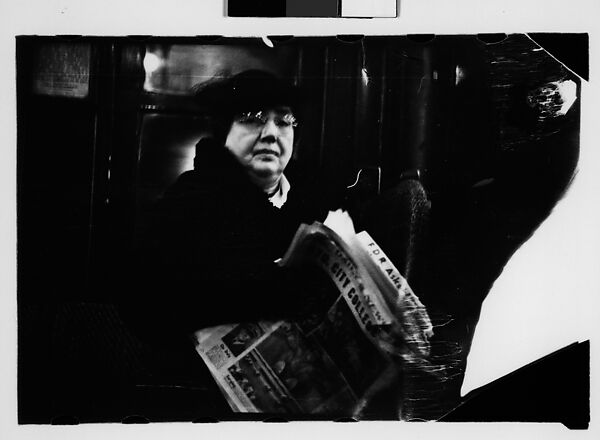 [Four 35mm Film Frames: Subway Passengers, New York City: Woman with Newspaper], Walker Evans (American, St. Louis, Missouri 1903–1975 New Haven, Connecticut), Film negative