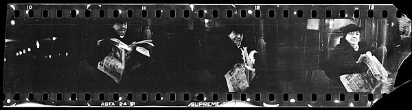 [Four 35mm Film Frames: Subway Passengers, New York City: Woman with Newspaper], Walker Evans (American, St. Louis, Missouri 1903–1975 New Haven, Connecticut), Film negative