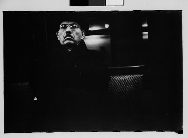 [Five 35mm Film Frames: Subway Passengers, New York City: Man, Man in Hat and Plaid Workcoat], Walker Evans (American, St. Louis, Missouri 1903–1975 New Haven, Connecticut), Film negative