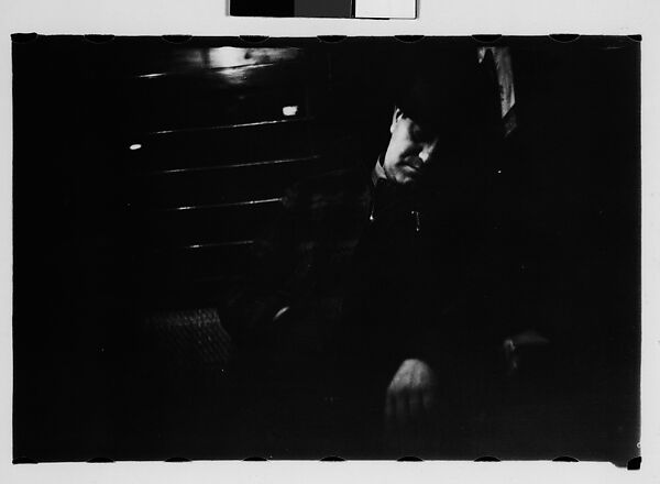 [Five 35mm Film Frames: Subway Passengers, New York City: Man, Man in Hat and Plaid Workcoat], Walker Evans (American, St. Louis, Missouri 1903–1975 New Haven, Connecticut), Film negative