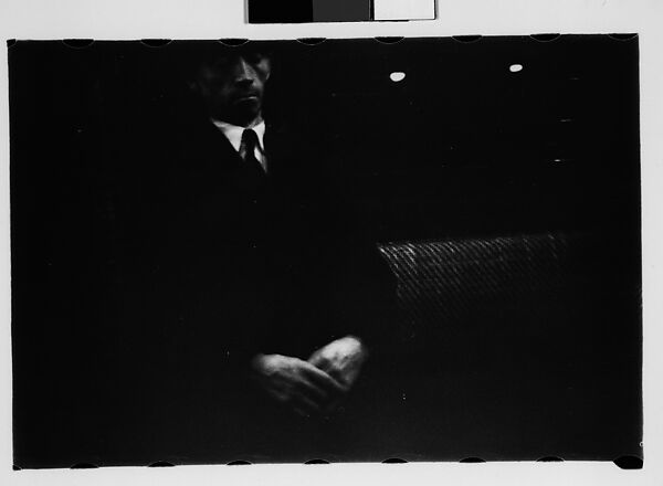 [Five 35mm Film Frames: Subway Passengers, New York City: Man, Man in Hat and Plaid Workcoat], Walker Evans (American, St. Louis, Missouri 1903–1975 New Haven, Connecticut), Film negative 
