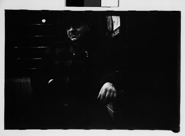 [Five 35mm Film Frames: Subway Passengers, New York City: Man, Woman, Man in Hat and Plaid Workcoat], Walker Evans (American, St. Louis, Missouri 1903–1975 New Haven, Connecticut), Film negative