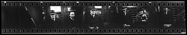 [Four 35mm Film Frames: Subway Passengers, New York City: Men in Suits], Walker Evans (American, St. Louis, Missouri 1903–1975 New Haven, Connecticut), Film negative