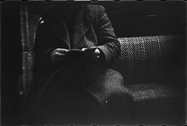 [Five 35mm Film Frames: Subway Passengers, New York City: Man Reading, Man in Suit], Walker Evans (American, St. Louis, Missouri 1903–1975 New Haven, Connecticut), Film negative