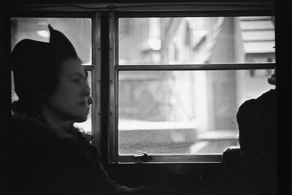 [Two 35mm Film Frames: Jane Ninas, Subway Passengers, New York City: Woman on Elevated Train], Walker Evans (American, St. Louis, Missouri 1903–1975 New Haven, Connecticut), Film negative