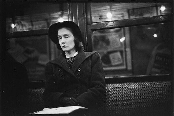 [Five 35mm Film Frames: Subway Passengers, New York City: Man in Hat, Overcoat, and Eyeglasses, Woman with Eyes Closed, Two Women, Woman in Fur Coat], Walker Evans (American, St. Louis, Missouri 1903–1975 New Haven, Connecticut), Film negative