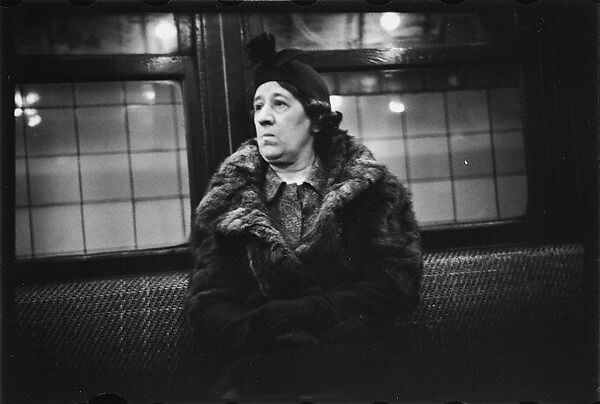[Five 35mm Film Frames: Subway Passengers, New York City: Man in Hat, Overcoat, and Eyeglasses, Woman with Eyes Closed, Two Women, Woman in Fur Coat], Walker Evans (American, St. Louis, Missouri 1903–1975 New Haven, Connecticut), Film negative