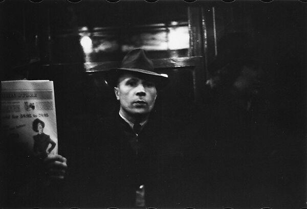 [Three 35mm Film Frames: Subway Passengers, New York City: Man in Hat Next to Woman, Man in Hat], Walker Evans (American, St. Louis, Missouri 1903–1975 New Haven, Connecticut), Film negative